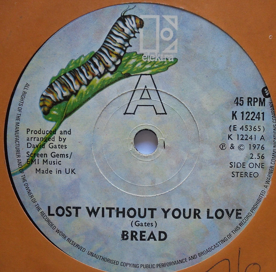BREAD - Lost Without Your Love - Excellent Condition 7" Single Elektra K 12241 - Image 1 of 1