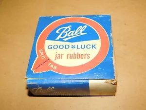 Vintage Ball GOOD LUCK Jar Rubbers Regular Mouth Split Tab Open Box of 12 NEW - Picture 1 of 5
