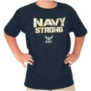 US Navy Strong Military Anchor Seal Logo Youth Crewneck T Shirts Boy or Girl - Picture 1 of 7