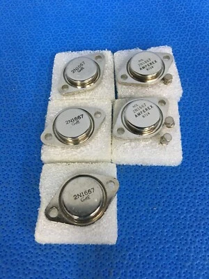 2N1667 Gde (x3), Hol 2N1667 Amperex 6724 (x2) Transistors. - Image 1 of 3