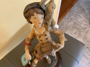 Vintage Capodimonte style Fiorella signed boy with violin and monkey.Art #4843 - Picture 1 of 11