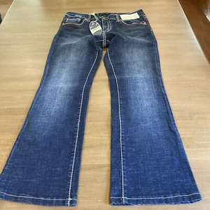 Seven 7 Neu mit Etikett Damen Jeans Nieten Taschen Stickerei weites Bein Größe 8 - Bild 1 von 13