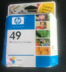 HP 49 Tricolor Inkjet Ink Cartridge new in box, expired but unopened - Picture 1 of 9