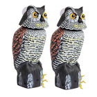 Dmfc 2 Pack Fake Owl Statue With Moving Head And Sound Garden Owls To Frighte...