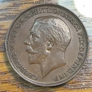1912 Great Britain Penny Nice Original AU KM-794.2 CHRC - Picture 1 of 2