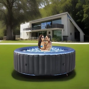Whirlpool aufblasbar Mspa Bergen 6 Personen Outdoor Wellness Spa Pool Ø204x70 cm - Bild 1 von 7