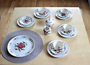 Teeservice Ostfriesische Rose Vintage Porzellan handgemalt