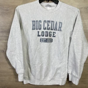VTG Champion Sweatshirt Boys Large Gray Reverse Weave Big Cedar Lodge School - Picture 1 of 9