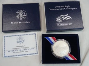 2008-P Bald Eagle Silver Dollar US Mint Commemorative 90% Box COA OGP - Picture 1 of 5