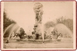 Paris.Fontaine Carpeaux.Jardin du Luxembourg.Carte Cabinet Card.Photo Albuminée - Picture 1 of 1