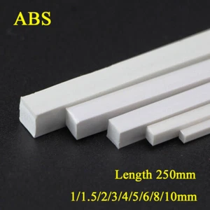 ABS Plastic Square Rods Handmade Model DIY Accessories 1/1.5/2/3/4/5/6/8/10mm - Picture 1 of 6
