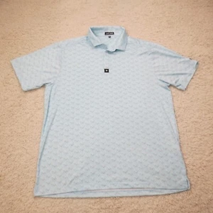 Bad Birdie Polo Shirt Mens 2XL XXL Blue Flamingo Print Golf Outdoor Breathable - Picture 1 of 8