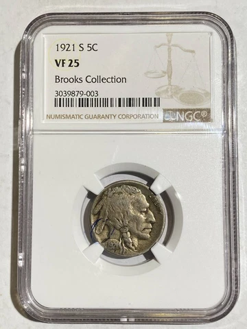1921 S Buffalo NGC VF-25 Brooks Collection EXT. FEATHER Cover