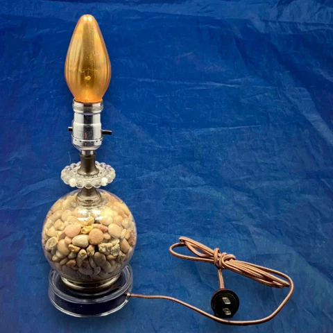 Wired Plugin Vintage Table Lamp Newly Wired Light Fixture Great Cover