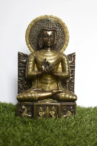 Hand Carved Buddha Statue Figurine 11 Inches Home Decor Bronze Religious Idol - Bild 1 von 5