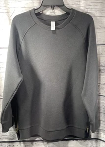 Sudadera suéter acanalada Varley Manning para mujer mediana con cremallera lateral negra - Imagen 1 de 9
