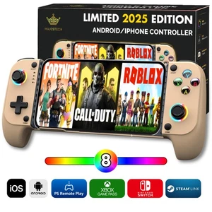 (NEW 2025 Phone Game Controller For iPhone/Android, RGB Hall Joystick, Mechan... - Picture 1 of 7