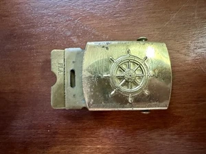 Vintage Skippers Florida Solid Brass Nautical Belt Buckle - Picture 1 of 3