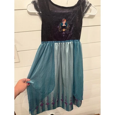 Disney замороженный Анна девочек 8 костюм платье синий бирюзовый блестящий тюль слоистый - Изображение 1 из 4