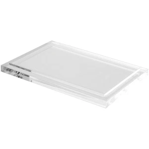 Plymor Clear Acrylic Rectangular Display Base, 6.625" W x 4.625" D x 0.3125" H - Picture 1 of 1