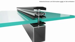 Montagesystem Set für VSG Glas, Glas Klemmprofil - Bild 1 von 7