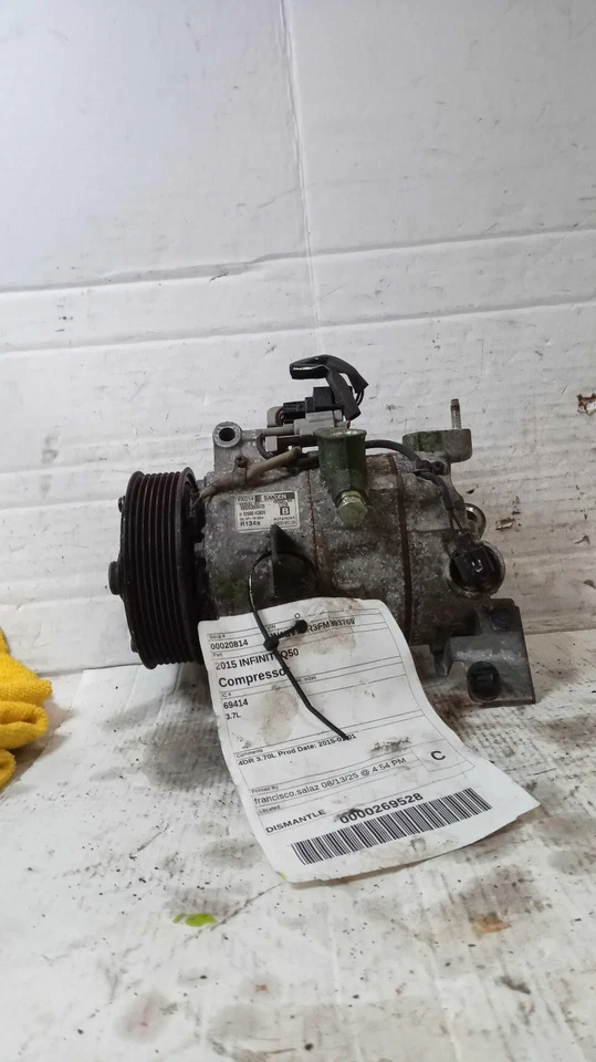 2015 INFINITI Q50 A/C Compressor 3.7L OEM 141K Miles NJ25-20814-506240 Foto 1 de 4