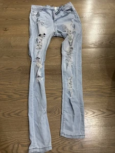 Pantalones de mezclilla ajustados rasgados Itzzy Premium Apparel junior talla 11 - Imagen 1 de 2