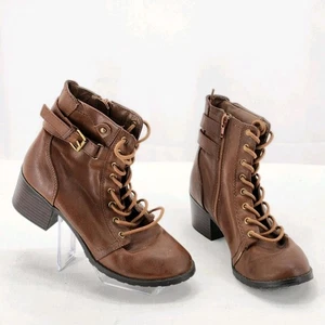 Brash Thrasher Boots Size 8.5 women's Brown Lace Up with zipper - Picture 1 of 6