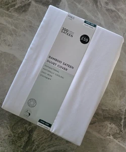M&S Bambus Satin Bettbezug ~ UVP 49,50 £ ~ Größe King Size - Bild 1 von 6