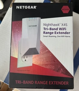 Netgear Nighthawk X4S AC2200 Tri-Band Wi-Fi Range Mesh Extender EX7500 White - Afbeelding 1 van 6