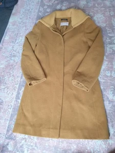 Cashmere Wool Coat Martellini Mustard Coat Size UK 14 Made In Italy Jacket - Picture 1 of 10