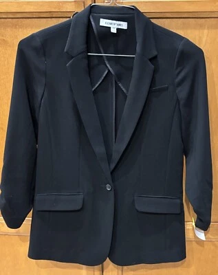 Chaqueta Blazer Elizabeth & James Negra Manga Acanalada 1 Botón 00 Foto 1 de 4