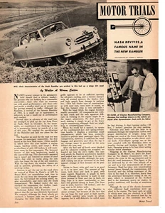 1950 NASH RAMBLER ~ ORIGINAL 2-PAGE ROAD TEST / ARTICLE / AD - Picture 1 of 2