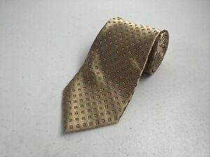 Ermenegildo Zegna Men's Beige Geometric Silk Neck Tie $295