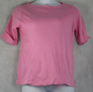 Karen Scott Women's 100% Cotton Boat-Neck Elbow-Sleeve Top, Rose Pink, Medium - Picture 1 of 2