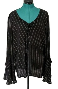 Top campesino boho Idyllwind Fueled by Miranda Lambert talla XXL negro para mujer - Imagen 1 de 9