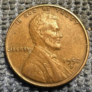 1952 D Lincoln Wheat Cent Penny ERROR - Die Chip / Filled “9” - Picture 1 of 5
