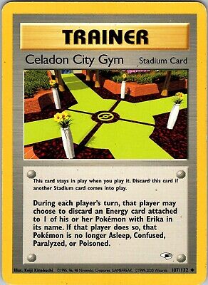 Pokemon Celadon City Gym 107/132 Gym Heroes Unlimited Uncommon Card WOTC LP-NM