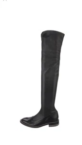 GIVENCHY Leather High Boots Over The Knee Metal Studs Size 7.5 - Picture 1 of 5