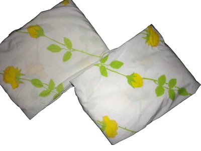 SÁBANAS AJUSTABLES GEMELAS VINTAGE CHRISTIAN DIOR ROSAS AMARILLAS FLORALES (2) 7" Foto 1 de 4