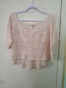 Damen Decree offene Strick Crotche Bluse Gr. Medium beige/rosa/creme bunt  - Bild 1 von 7