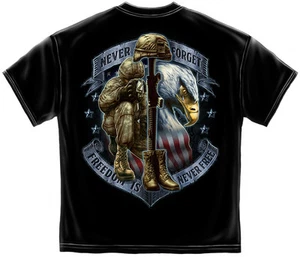 New FREEDOM IS NEVER FREE T Shirt NEVER FORGET - Picture 1 of 2