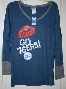 NBA Philadelphia 76ers Damen Oberteil Langarm Blau Größe L - Bild 1 von 4