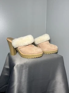 Jessica Simpson KORRIN Camel Shearling Mules Clogs Platform Heels Sz.,8B 38 - Picture 1 of 8