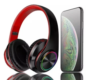 Super Bass Wireless Bluetooth Headphones Foldable Stereo Earphones Headsets Mic - Picture 1 of 16