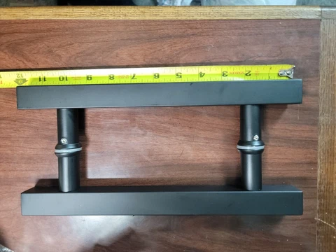 Glass Door Handle Matte Black Stainless Steel Square Tube Big Handle Sliding Cover