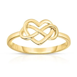 Floreo 10k Yellow Gold Infinity Heart Women's Ring - Picture 1 of 5