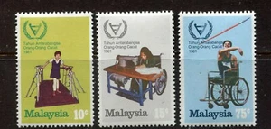 MALAYSIA 1981, INTERNATIONAL YEAR OF THE DISABLED, Scott 215-217, MNH - Picture 1 of 1