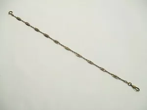 ANCIENNE CHAINE DE MONTRE A GOUSSET PLAQUE OR POINCONS OLD WATCH CHAIN UHRKETTE - Foto 1 di 10