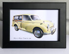 Morris Minor Traveller 1971 (Yellow) - 4x6"(10x15cm)Photo - Black or White Frame